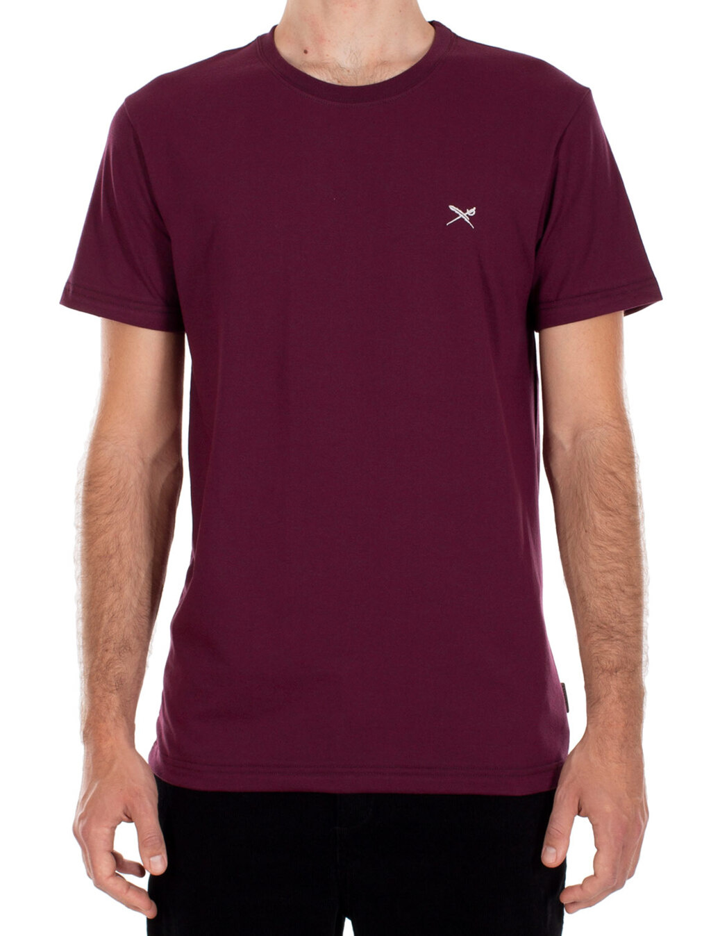 Mini Flag Emb Tee - Maroon mel.