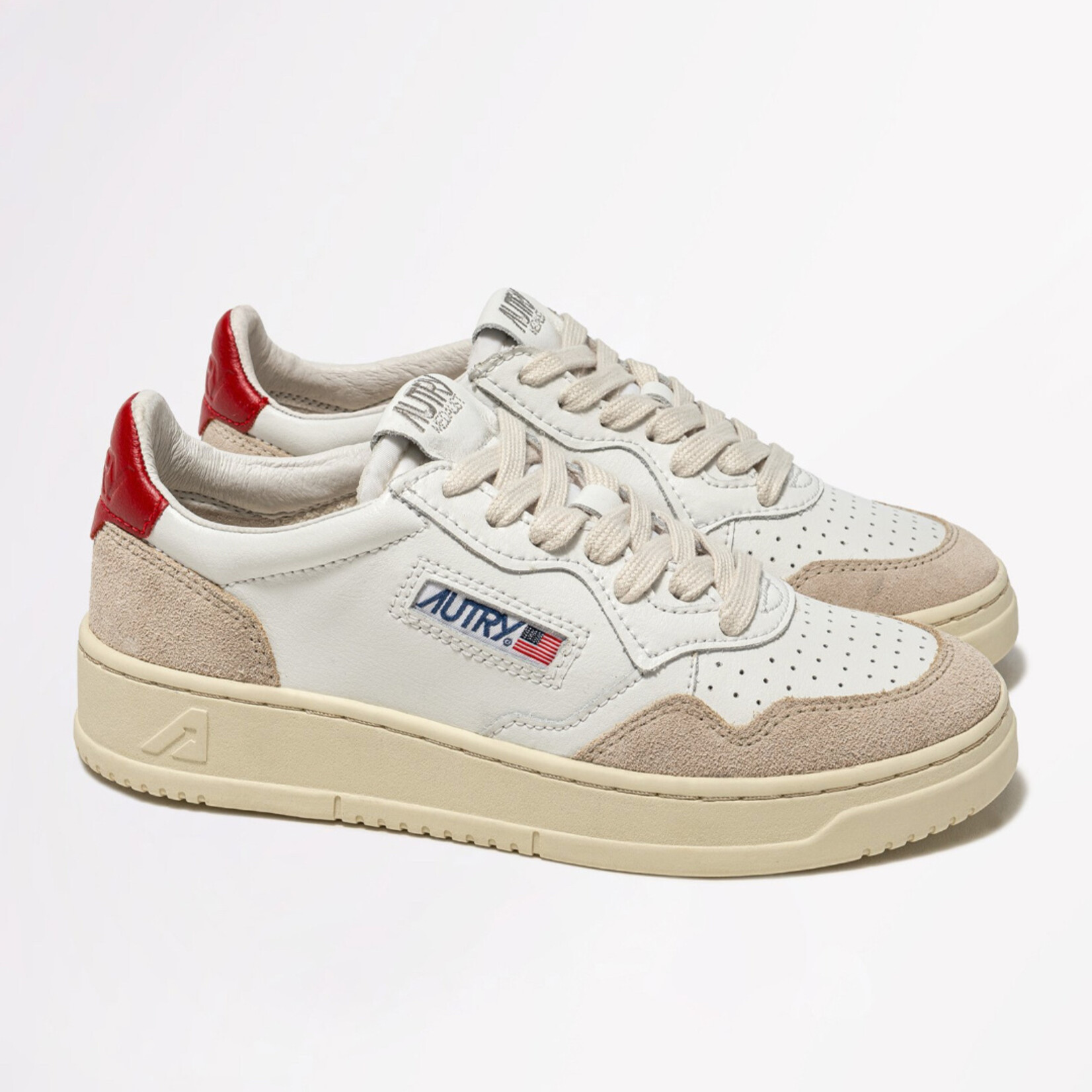 Low Leat/Suede Wht/Red