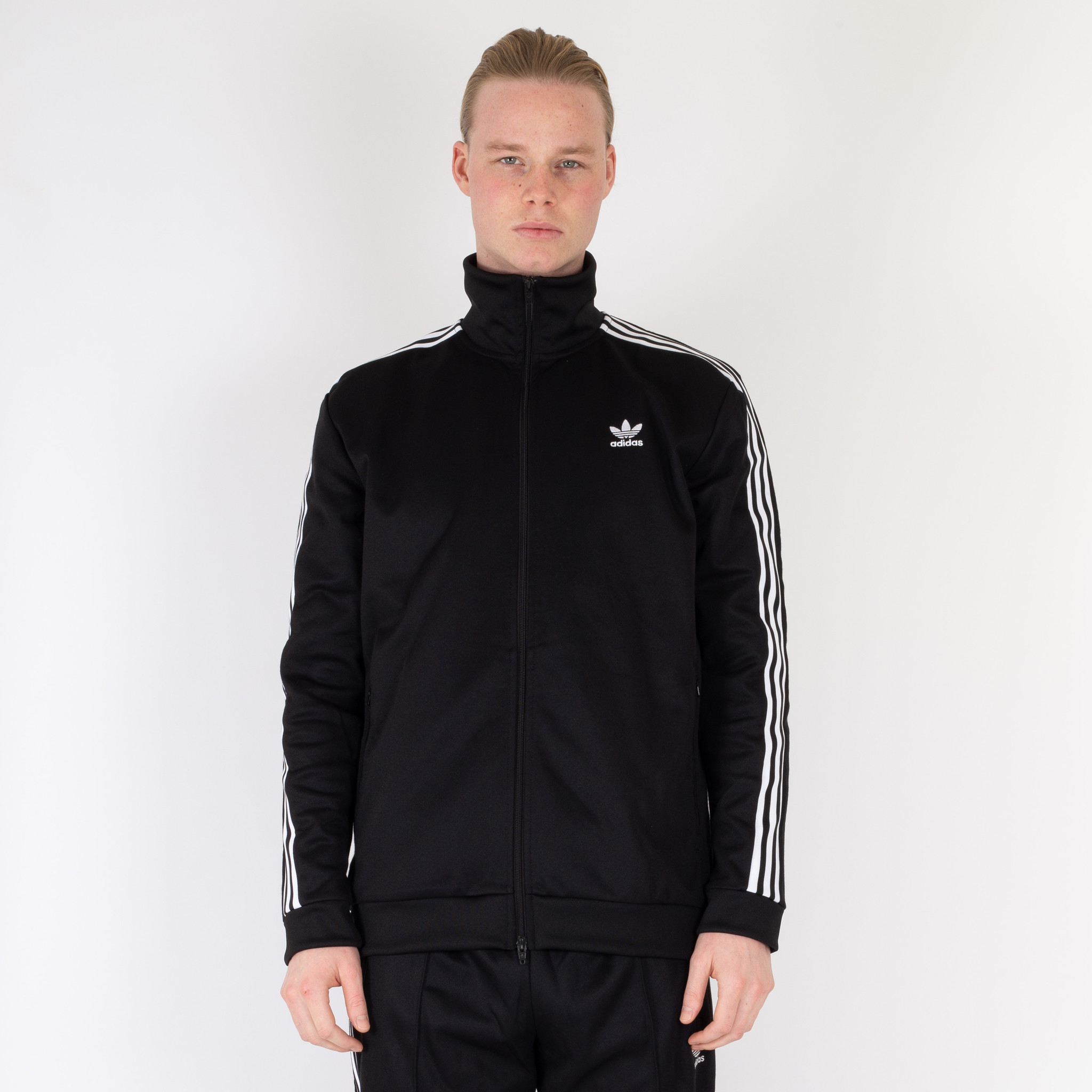 adidas beckenbauer track top black