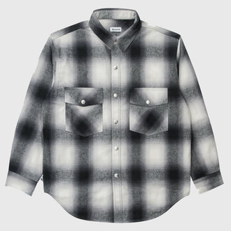 Reception Reception Overshirt Ombre Cotton Brush Flannel Iron Grey Reception Reception Overshirt Ombre Cotton Brush Flannel Iron Grey