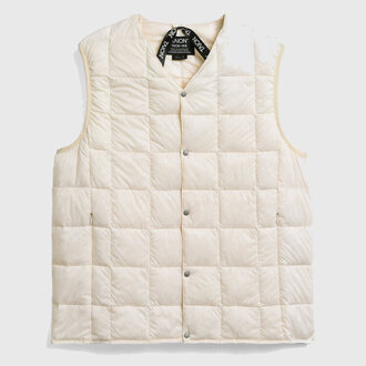 TAION Taion 001 V-Neck Button Down Vest Off-White TAION Taion 001 V-Neck Button Down Vest Off-White