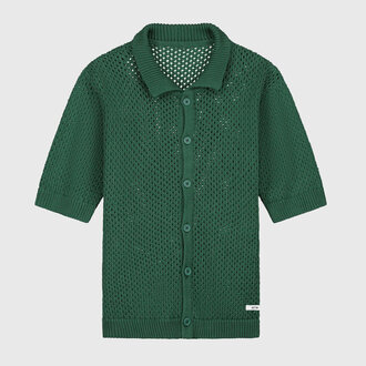 Arte Arte Crochet Knit Button Shirt Green Arte Arte Crochet Knit Button Shirt Green