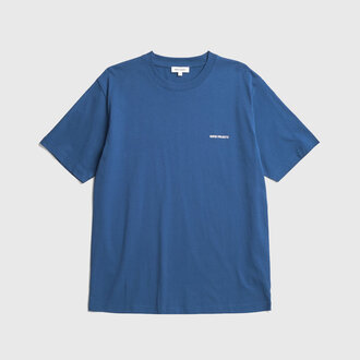 Norse Projects Norse Projects Johannes Organic Norse Logo Print Estate Blue