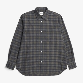 Norse Projects Norse Projects Ole Oversized Wool Check Shirt Charcoal Grey Norse Projects Norse Projects Ole Oversized Wool Check Shirt Charcoal Grey