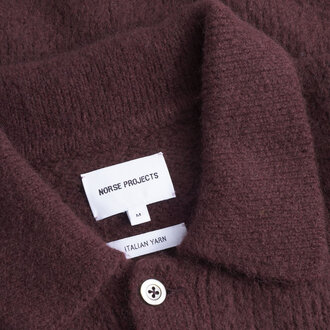 Norse Projects Norse Projects Rasmus Relaxed Brushed Polo Mahogany Norse Projects Norse Projects Rasmus Relaxed Brushed Polo Mahogany