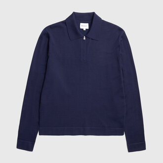 Norse Projects Norse Projects Tech Merino Crepe Polo Dark Navy Norse Projects Norse Projects Tech Merino Crepe Polo Dark Navy
