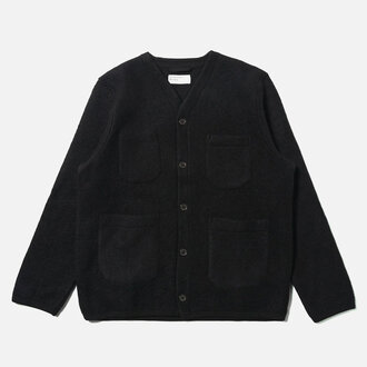 Universal Works Universal Works Wool Fleece Cardigan Black