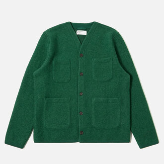 Universal Works Universal Works Wool Fleece Cardigan Green