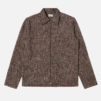 Universal Works Universal Works Sedona Tweed Zip Shirt Brown Universal Works Universal Works Sedona Tweed Zip Shirt Brown