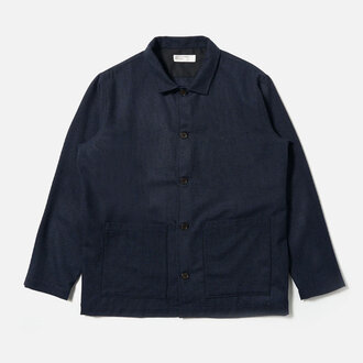Universal Works Universal Works Easy Overshirt Brushed Bari Navy