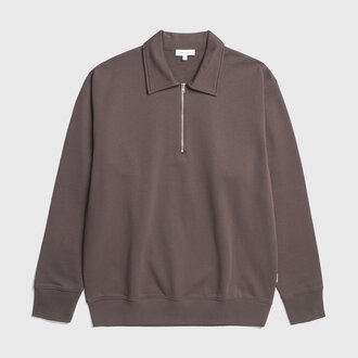 Norse Projects Norse Projects Half Zip Sweatshirt Seal Brown