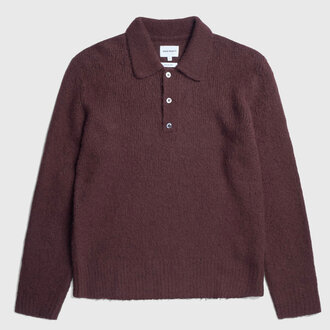 Norse Projects Norse Projects Rasmus Relaxed Brushed Polo Mahogany