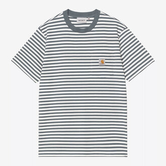 Carhartt WIP Carhartt WIP Ezra Pocket T-Shirt Stripe Cozy Blue/ Wax