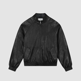 Arte Arte High Collar Leather Jackets Black