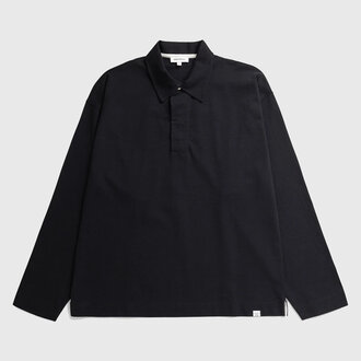 Norse Projects Norse Projects Isefjord Compact Cotton L/S Polo Black