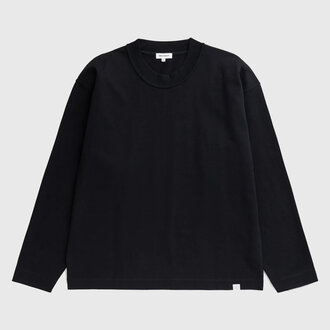 Norse Projects Norse Projects Isefjord Compact Cotton L/S T-shirt Black