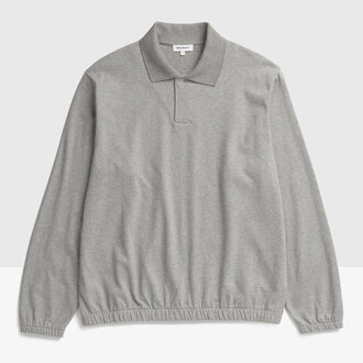 Norse Projects Norse Projects Sylane Relaxed Light Pile Jersey Polo Grey Melange