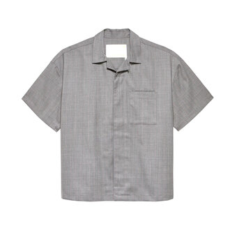 New Amsterdam Surf Association New Amsterdam Surf Association Wijk Shirt Wool Grey / Pink pinstripes