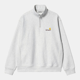 Carhartt WIP Carhartt WIP Half Zip American Script Sweat Ash Heather