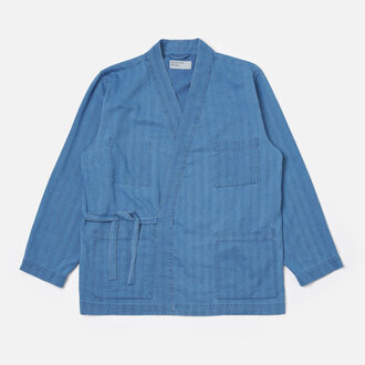Universal Works Universal Works Kyoto Work Jacket Herringbone Washed Indigo