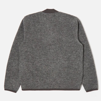 Universal Works Universal Works Wool Fleece Zip Bomber Grey Marl