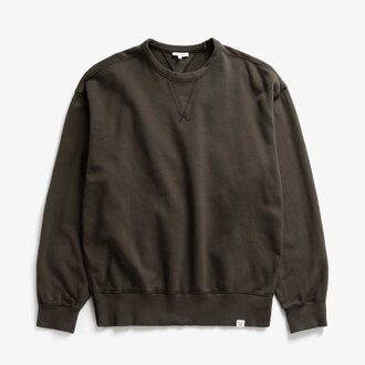 Norse Projects Norse Projects Gilja Brushed Diagonal Cotton Fleece Sweat Beech Green