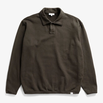 Norse Projects Norse Projects Hjartdal Brushed Diagonal Cotton Fleece Polo Beech Green