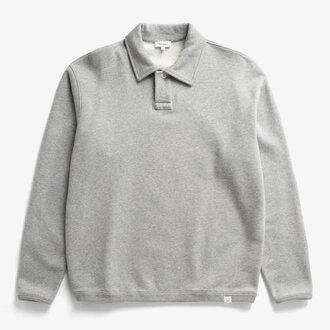 Norse Projects Norse Projects Hjartdal Brushed Diagonal Cotton Fleece Polo Grey Melange