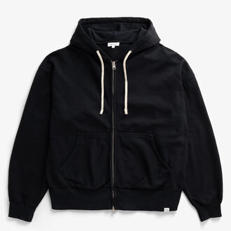 Norse Projects Norse Projects Keldur Brushed Diagonal Cotton Fleece Zip Hoodie Black