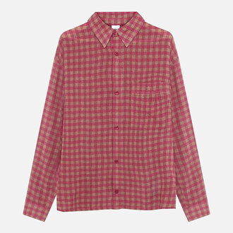Won Hundred Won Hundred Mason Check Shirt Granita Pink Comb.