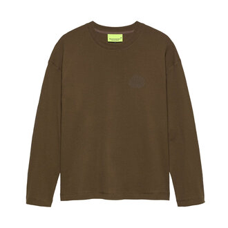 New Amsterdam Surf Association New Amsterdam Surf Association Logo Waffle Longsleeve Brown