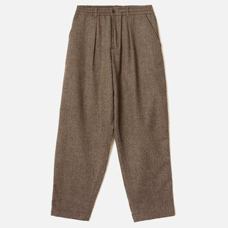 Universal Works Universal Works Wool Herringbone Pleated Track Pant Brown
