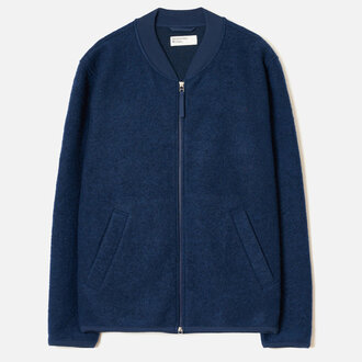 Universal Works Universal Works Wool Fleece Zip Bomber Indigo