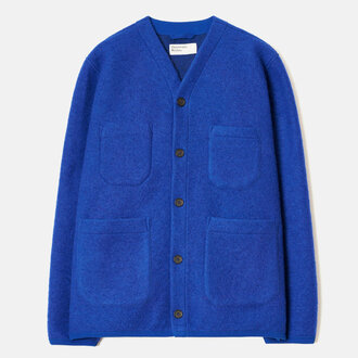 Universal Works Universal Works Wool Fleece Cardigan Blue
