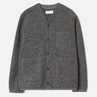 Universal Works Universal Works Wool Fleece Cardigan Grey Marl