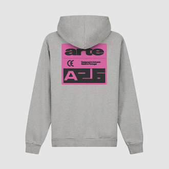 Arte Arte Pink Serial Hoodie Grey