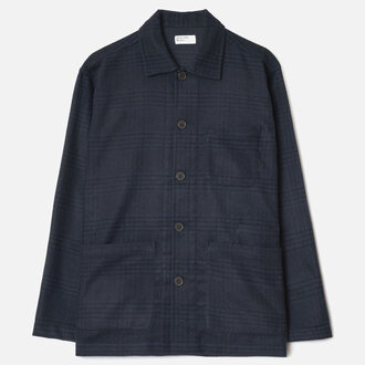 Universal Works Universal Works Bakers Overshirt Bob Wool Mix Navy