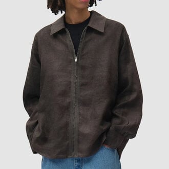 Arte Arte Dusty Linen Zip Shirt Black