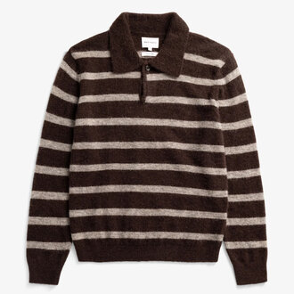 Norse Projects Norse Projects Gudme Baby Alpaca Stripe Polo Deliciose Brow