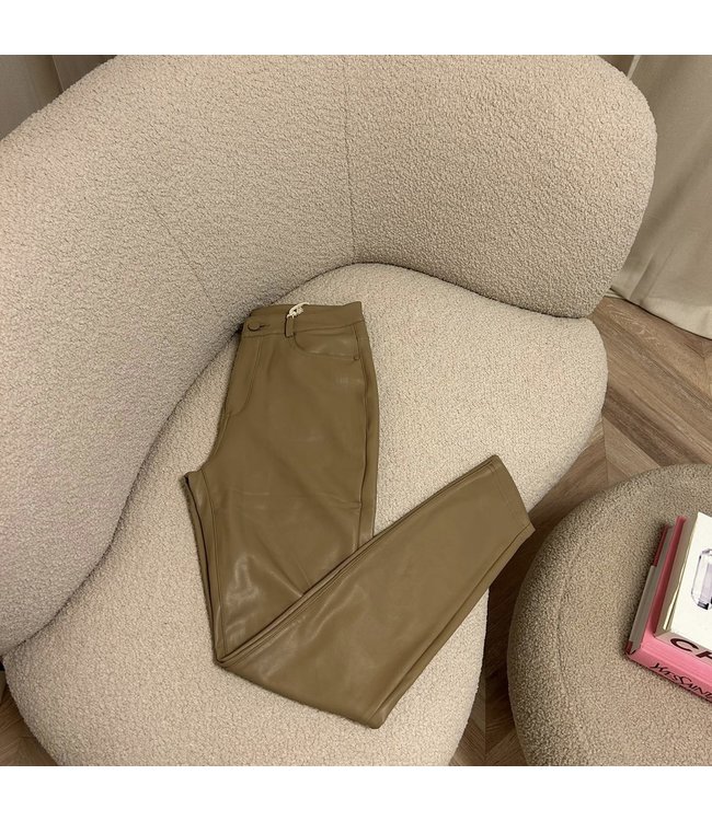 DIORDIE Celine leather pants beige
