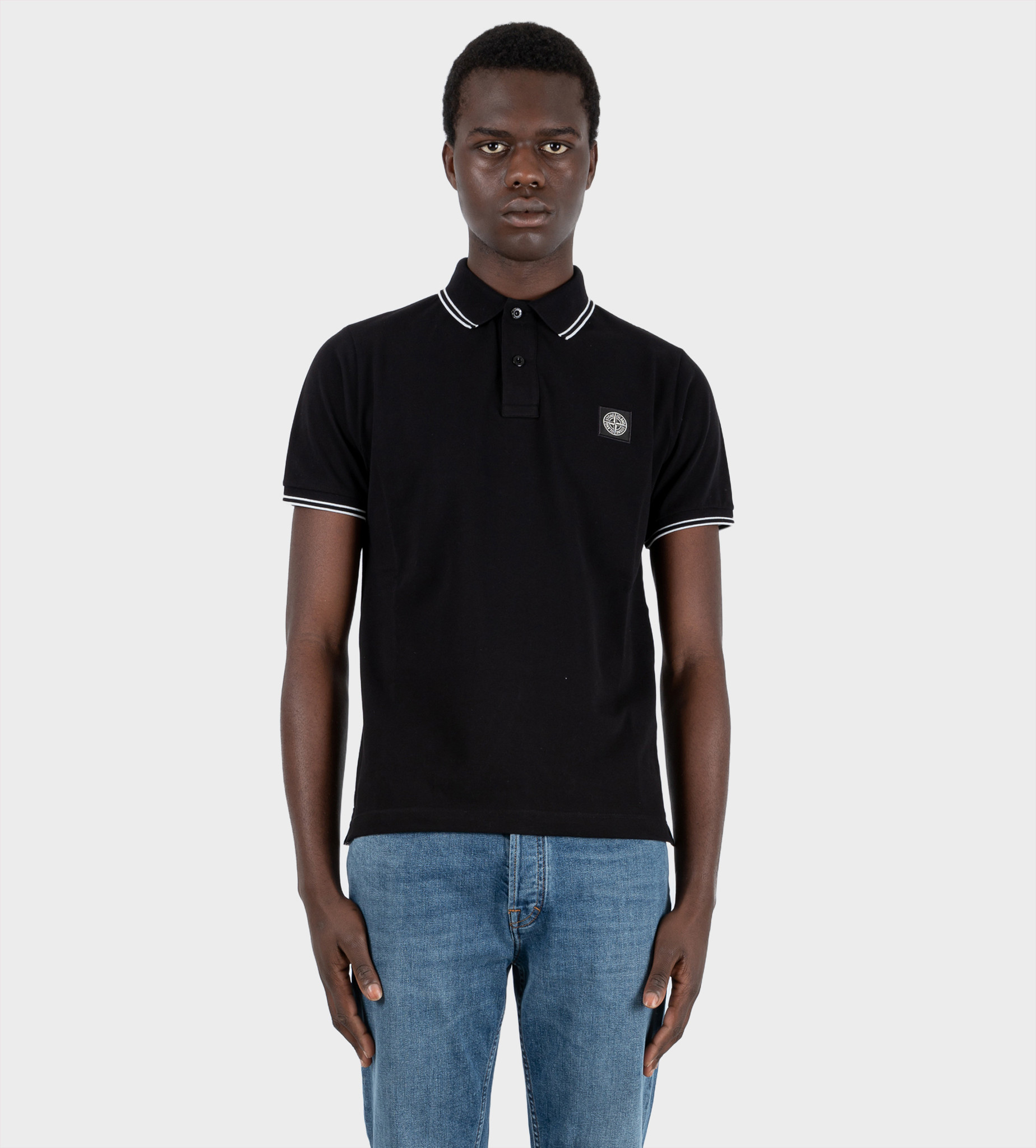 black stone island polo