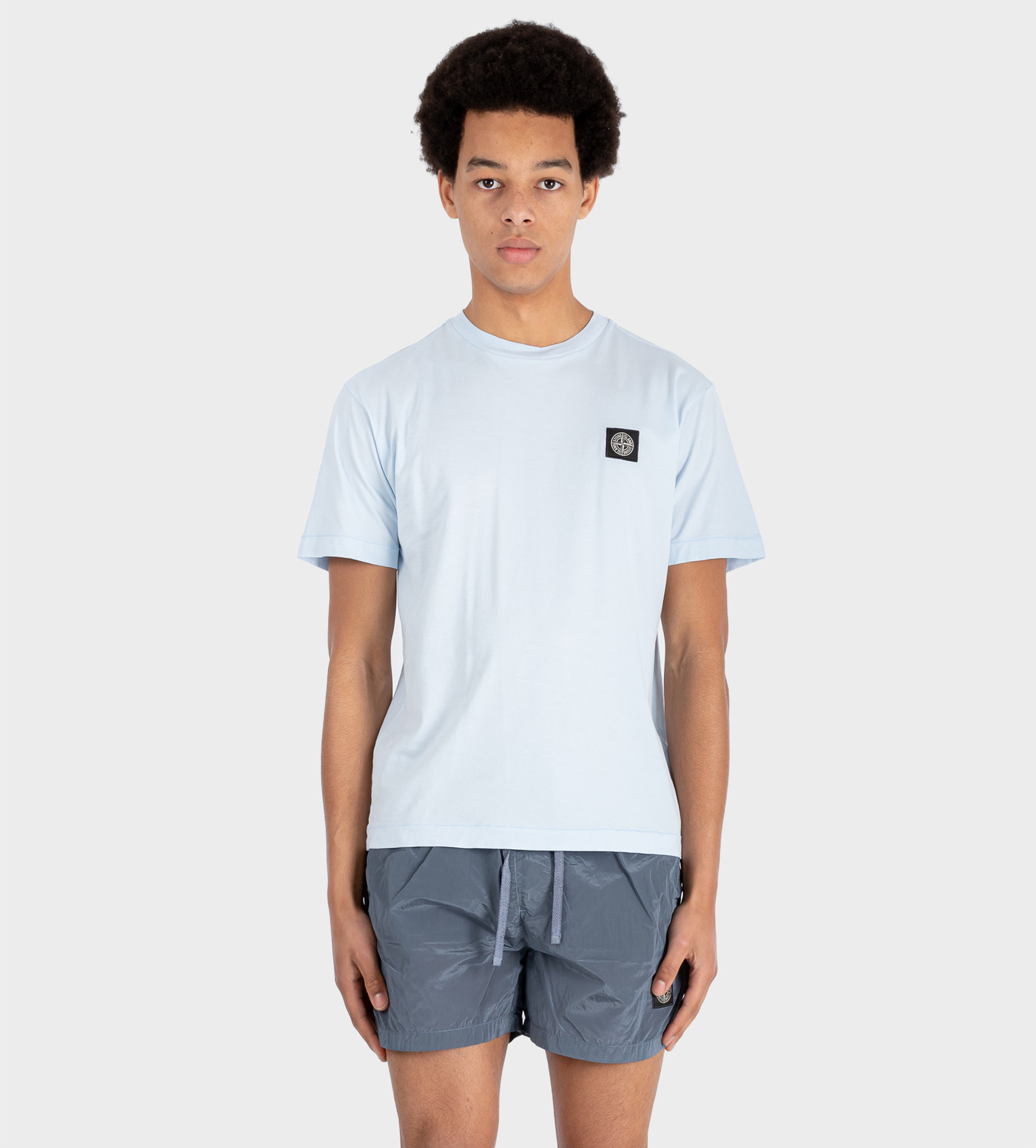 sky blue stone island t shirt