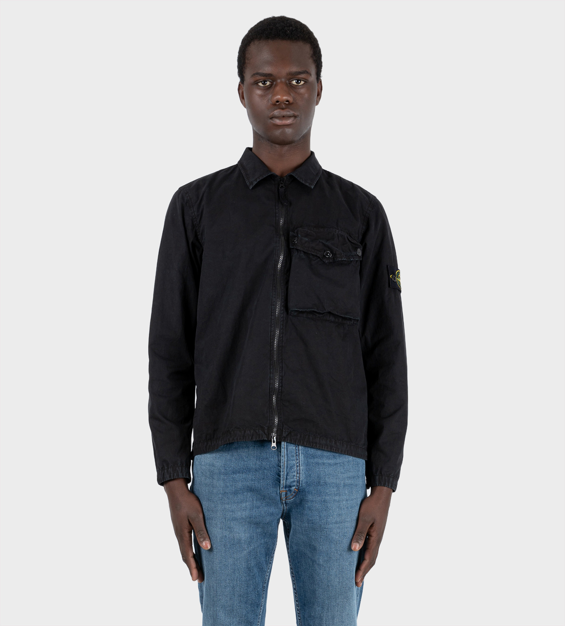 stone island brushed canvas overshirt