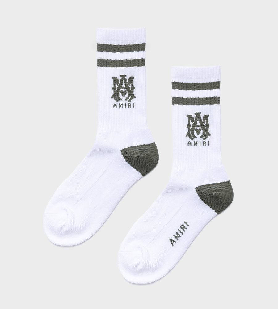 AMIRI Ribbed M.A Socks Military Green 