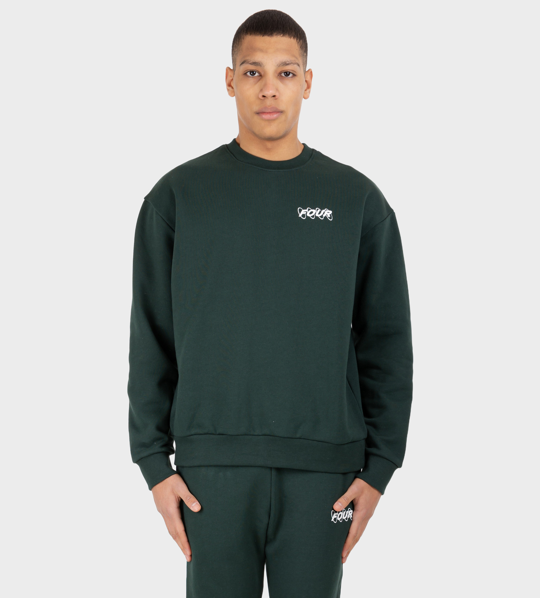 FOUR Circles Logo Crewneck Dark Green