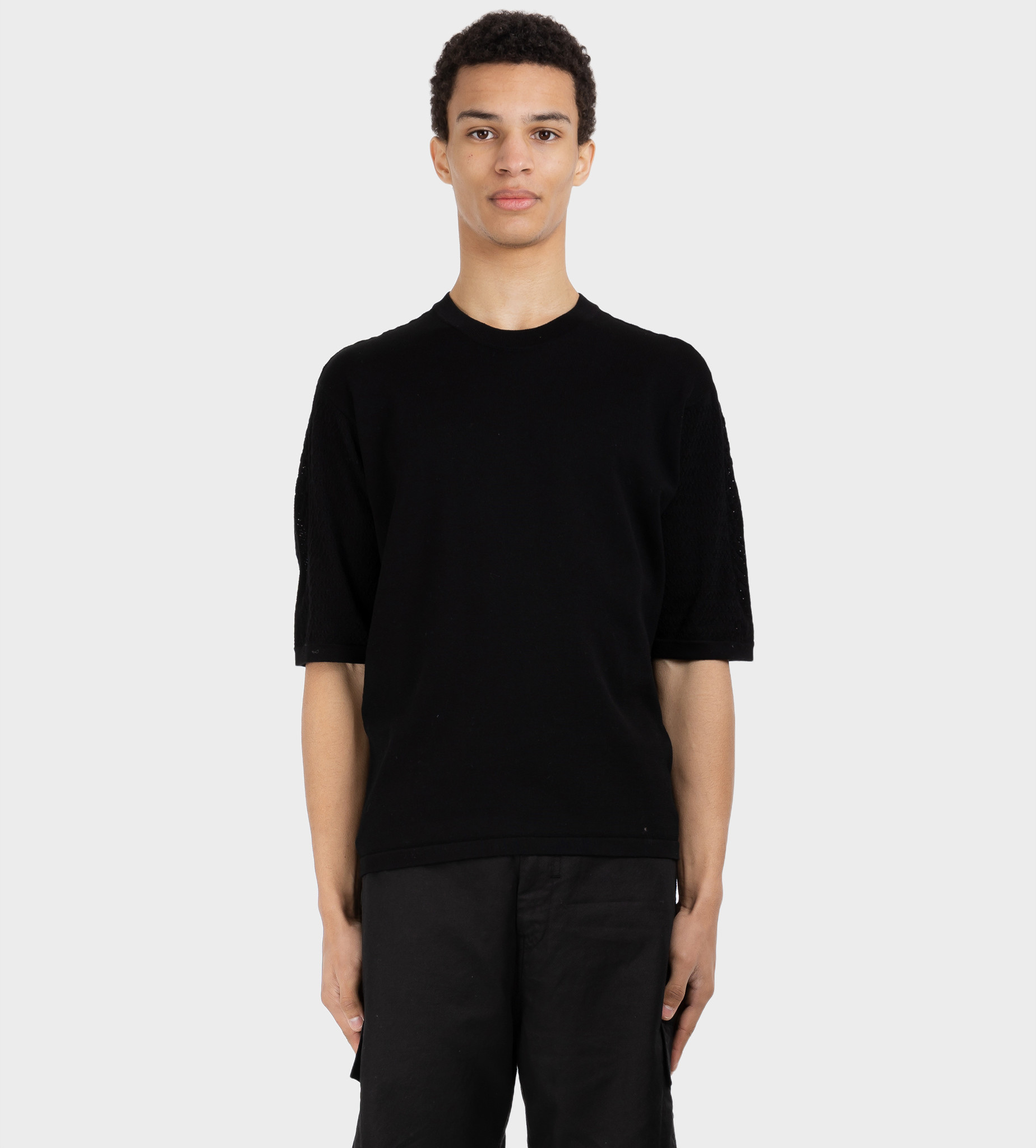 STONE ISLAND SHADOW PROJECT Aran S/S Knit T-Shirt Black