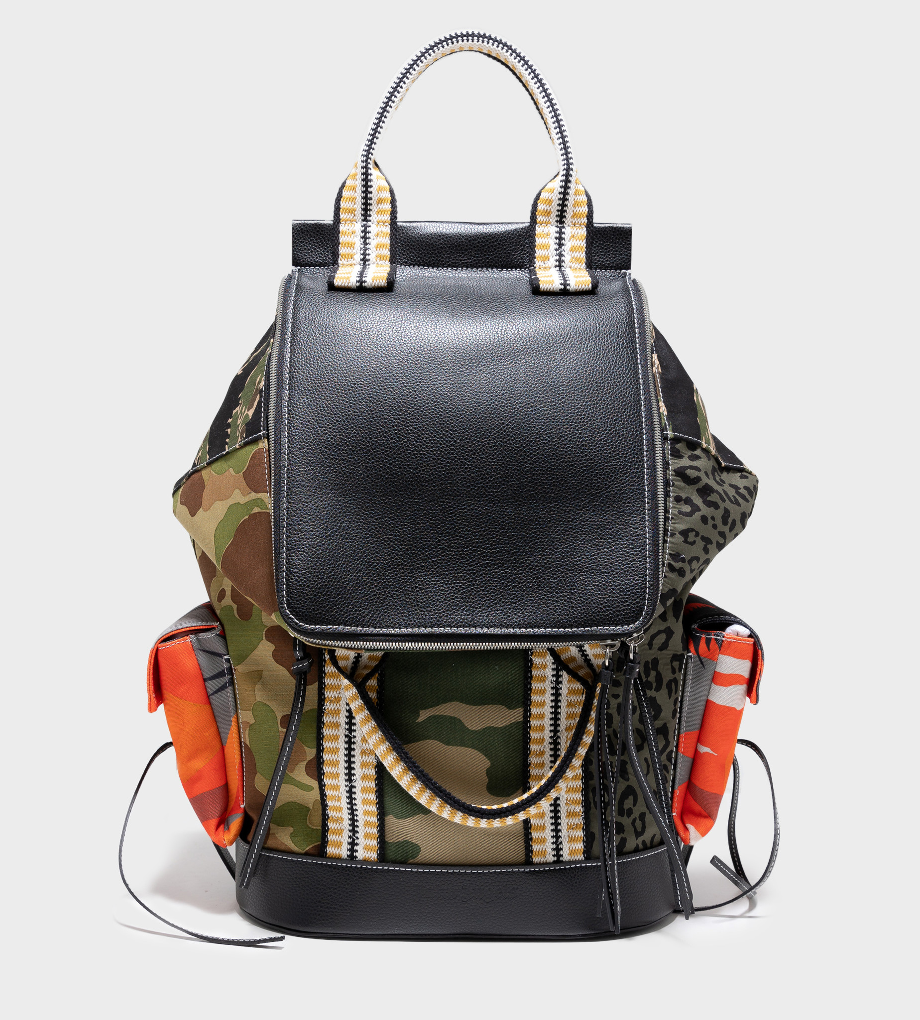 PALM ANGELS Leather-trim Backpack Multicolor