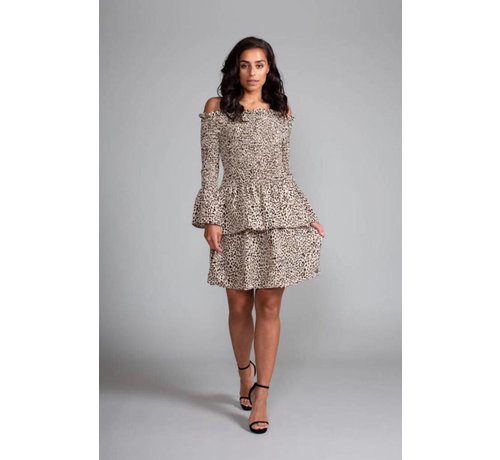 Jacky Luxury Leopard Dress off Shoulder