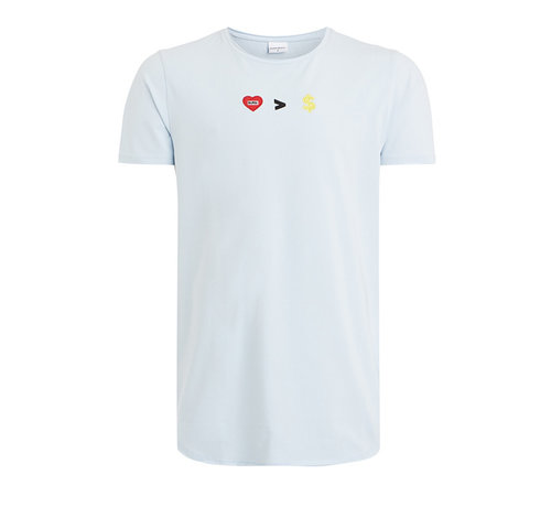 Pure White Shirt Burn Light Blue