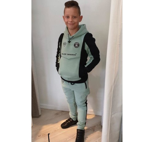 Black Bananas Anorak Block Hoody Green Kids